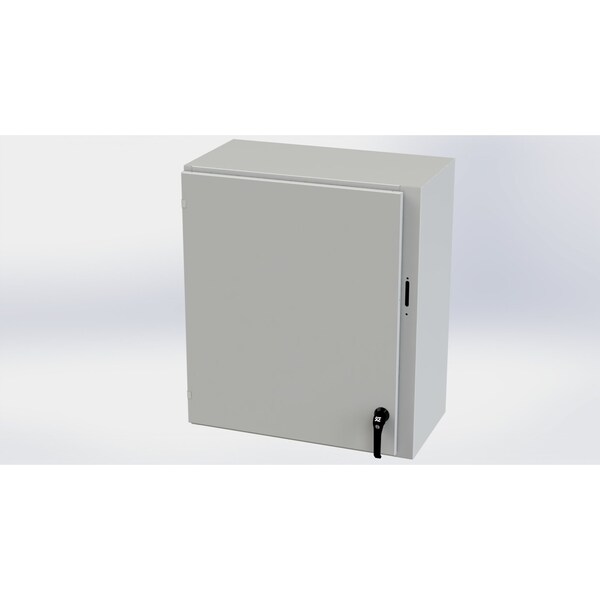 2 Point Latch with Padlock Handle Electrical Enclosures, 36 in H, 16 in D, 31.38 in W, Carbon Steel